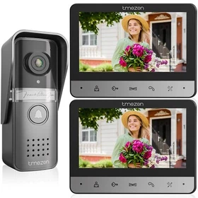 TMEZON Video Doorbell Door Phone Intercom Entry System 1/2x 7inch LCD Monitor