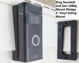 Ring Doorbell 2nd Gen 1080p Angle Adjustment Mount Wedge 4" Vinyl Siding Mount