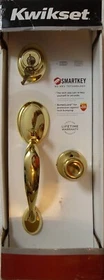 KWIKSET Handleset Dakota Polo Tylo Nickel Brass Smartkey Front Entry Knob