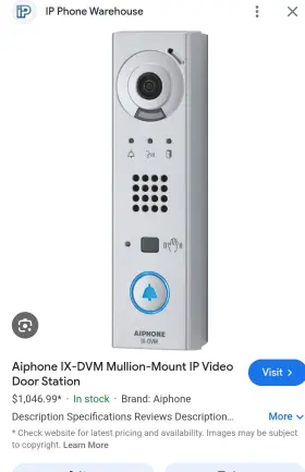 2437234 AIPHONE Ip Viedodoor Weather Vandal Ix Dvm