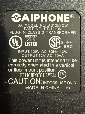 A31283CW AIPHONE Ac Transformer Intercom Power Supply Box