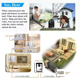 647726601533 AMOCAM Wired Video Intercom Doorbell Lcd Monitor #2