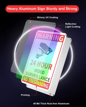 616943699579 BESTUNE Video Sign Security Camera Warning #2