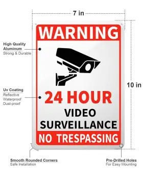 616943699579 BESTUNE Video Sign Security Camera Warning #3