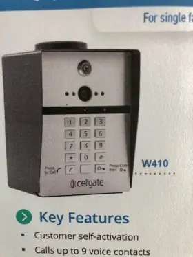 W410 CELLGATE Watchman Cellular Video Intercom