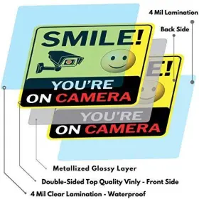 750363590327 CLEVER SIGNS Smile Youftre Camera Sign Double #2