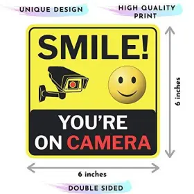 750363590327 CLEVER SIGNS Smile Youftre Camera Sign Double #3