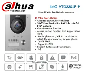 DHI-VTO2201F-P DAHUA Ip Villa Door Station Anodized Front #2
