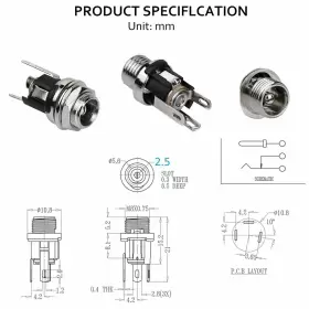 735317456300 DIYHZ Power Jack Socket Panel Mount Female Mou #2