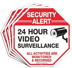 FT-SIGN01-US FAITTOO Pack Hour Video Security Camera Signs