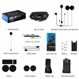 M1-S FODSPORTS Pro Intercom Headset Bluetooth Helmet