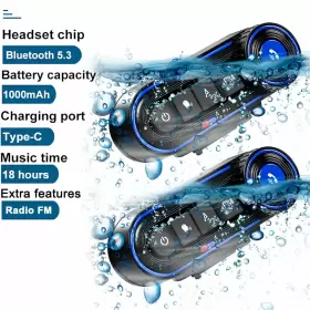 BT36 GEARELEC Helmet Headset Bt Wireless Headphones Noise Fm