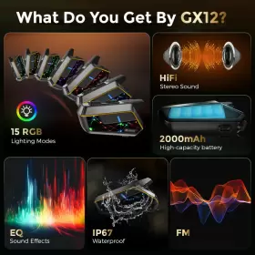 GX12 GEARELEC Intercom Bluetooth Helmet Headset Hifi Music #3