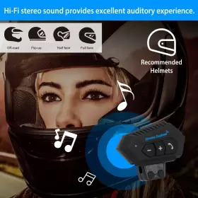 GPCT3550 GLOBAL PHOENIX Wireless Headset Speaker Helmet #2