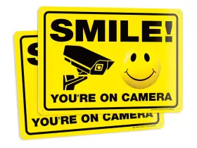 PLASML14X10 ISYFIX Smile Youftre Camera Signs Pack Mil