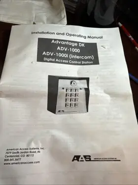 ADV-1000I KEY DIGITAL Access Pad Adavatage Intercom Control