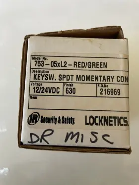 753-05XL2-RED-GREEN LOCKNETICS Key Switch Spdt Momentary Led