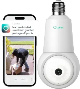850065480039 LUNA HOME Light Bulb Security Cameras Wireless