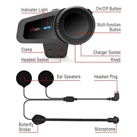 631384055265 MAXTO Vcoros Helmet Bluetooth Headset Intercom #3