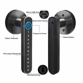 313039775789 SMART Door Lock Keyless Handle Fingerprint #3