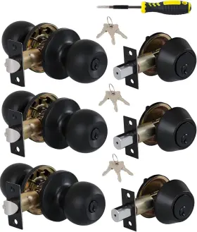 607-BK-3DB KEY Knobs Deadbolt Round Door Lock
