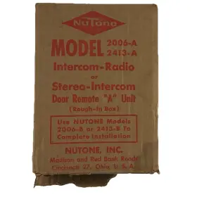 2006-A NUTONE Intercom Radio Remote Rough Box Nos
