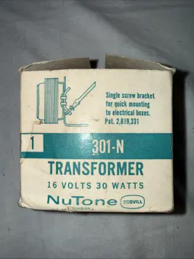 301-N NUTONE Transformer Chime Door Volts Watts