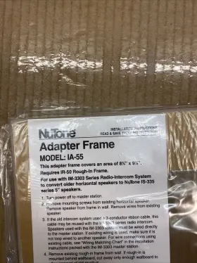 IA55L NUTONE Radio Intercom Speaker Converter Adapter Frame #2