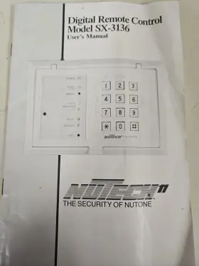 SX-3136 NUTONE Nutech Digital Remote Control Users Manual