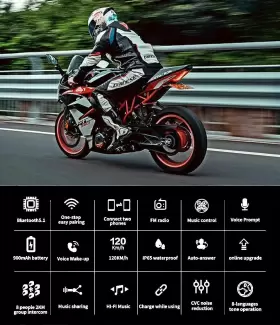 701705545062 QSPORTPEAK Helmet Bluetooth Intercom Interphon #2