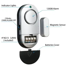 791535800073 RINETIY Window Alarm Sensors Door Security Loud #2