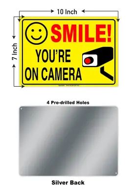 679541492911 SIGNOGRAFX Smile Camera Sign Private Property #3