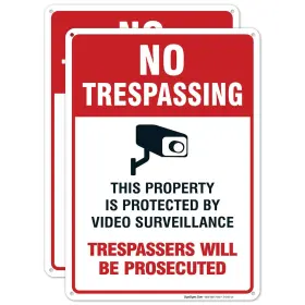 739472128379 SIGO SIGNS Video Trespassing Sign Cctv Security