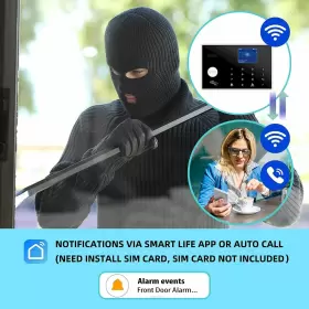 788934373345 SOUJAMAO Wifi Gsm Wireless Security Alarm Door #3