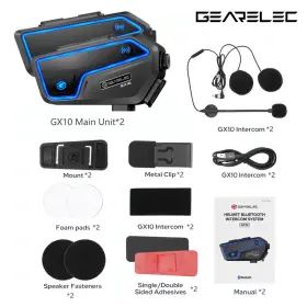 GX10 TURBO-ROOFINDS Bluetooth Intercom Helmet Headset Bt