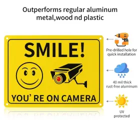 770651417006 UYTNDRS Smile Camera Signs Security Adt Securi #3