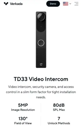 TD33 VERKDADA Intercom