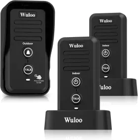 WUL-DB-1T2-BLACK WULOO Wireless Intercom Doorbells Classroom