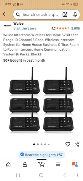 WL-666-P6 WULOO Intercoms Pack Wireless Office Intercome