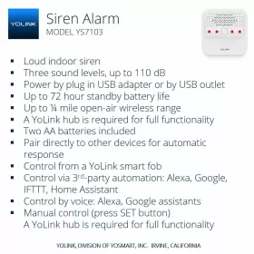750258361872 YOLINK Smart Siren Alarm Loud Wireless Security #2