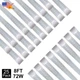 25 Pack 8Ft 72W 6500K Led Shop Lights 9000Lm Plug and Play T8 Warehouse Bulbs