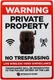STEALTH CAM Durable Attachable 8"x12" Tin Outdoor Security Alert Warning Private