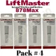 4 Pack LiftMaster 878MAX Wireless Keyless Entry Garage Door Opener Free shipping