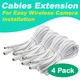 [4 Pack] Crystal Vision Premium HD Wireless Camera Power Extension