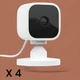 Blink Mini Compact indoor plug-in smart security camera 1080p HD (4 Pack) JJ