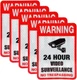 5 Pack Video Surveillance Sign Reflective Sticker Decal Self Adhesive 5.9" x 4",