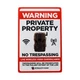 STEALTH CAM Durable Attachable 8x12 Tin Outdoor Security Alert Warning Privat...