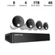 Night Owl WM-BTD881-4LSA 8 CHANNEL 4K DVR WITH 1TB HDD 4 CAMERAS SECURITY SYSTEM