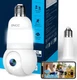 GNCC 2K Light Bulb Security Camera, 2.4GHz Only, 355&deg; Wireless Outdoor White 