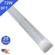 Led Shop Lights 25 Pack 8Ft 72W 6500K Plug and Play 9000Lm T8 Linkable Fixture